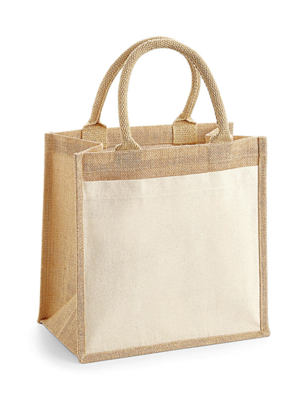 Sacosa din iuta Cotton Pocket Jute Midi Tote 65128 1